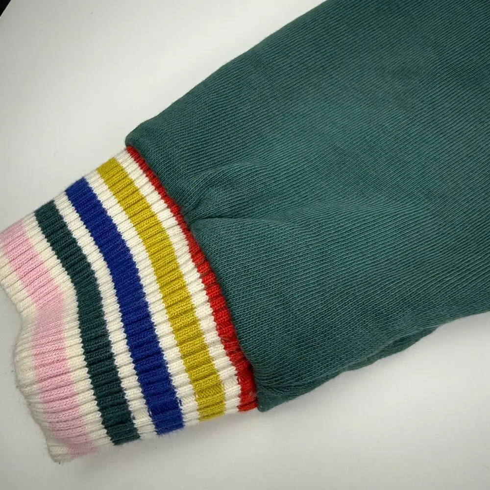 Hanna Andersson Green Rainbow Cuff French Terry Dress